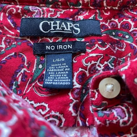 Western Holiday Paisley Button Down | Red Western Shirt | Vintage RL Christmas - Picture 3 of 6